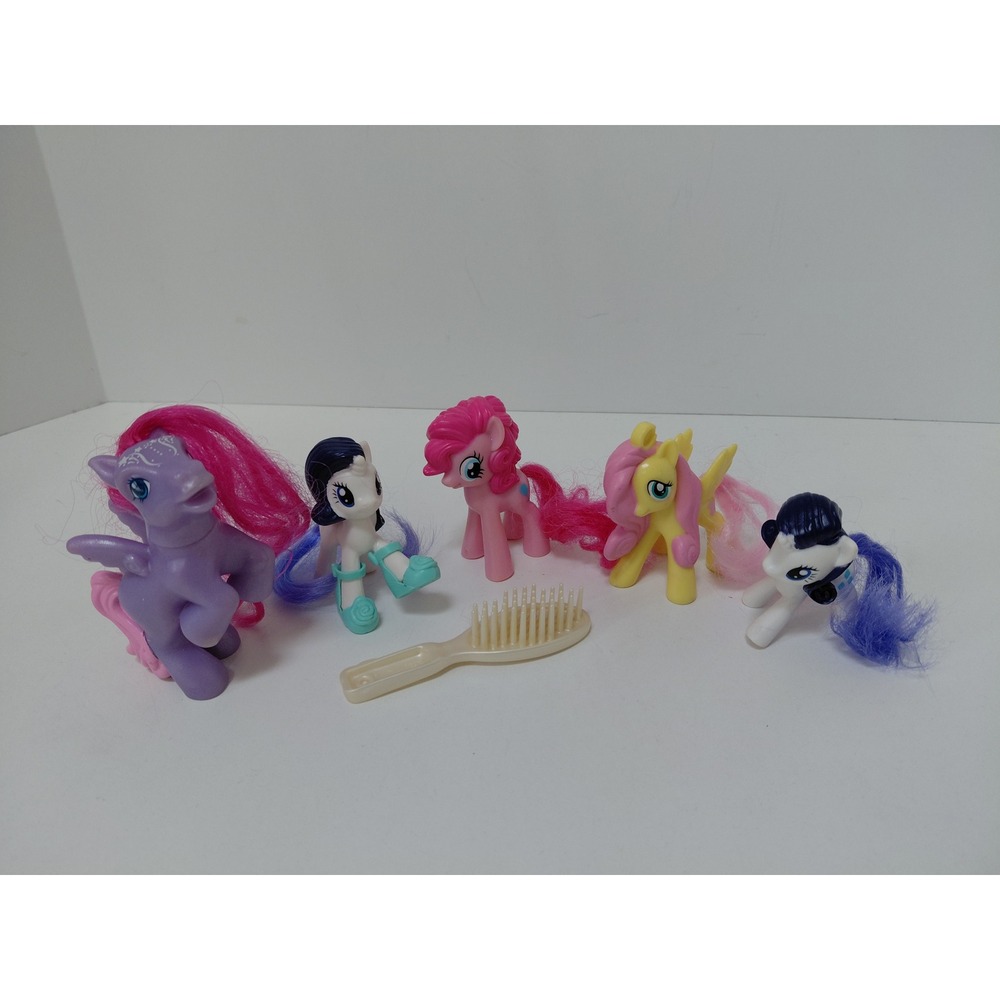 My Little Pony Lot of‎ 5 Figures Pinkie Pie Fluttershy Rarity with Brush Shoes